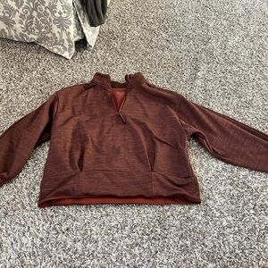 Athleta Womens Brown half Zip-Up Sweater